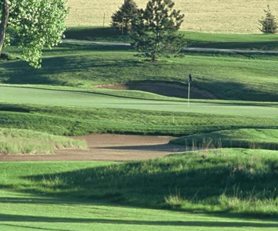 Golf course in shadows